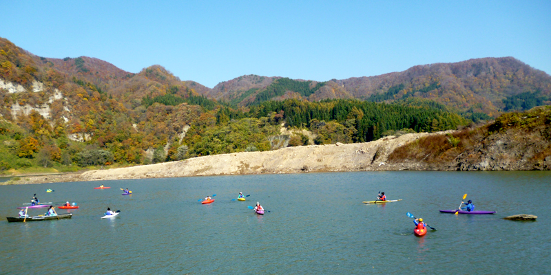津軽白神湖　カヤック体験